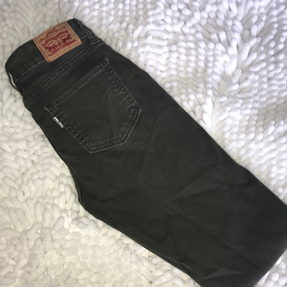 Green Levi skinny jeans